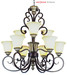 Portfolio and Transglobe nine-light chandeliers